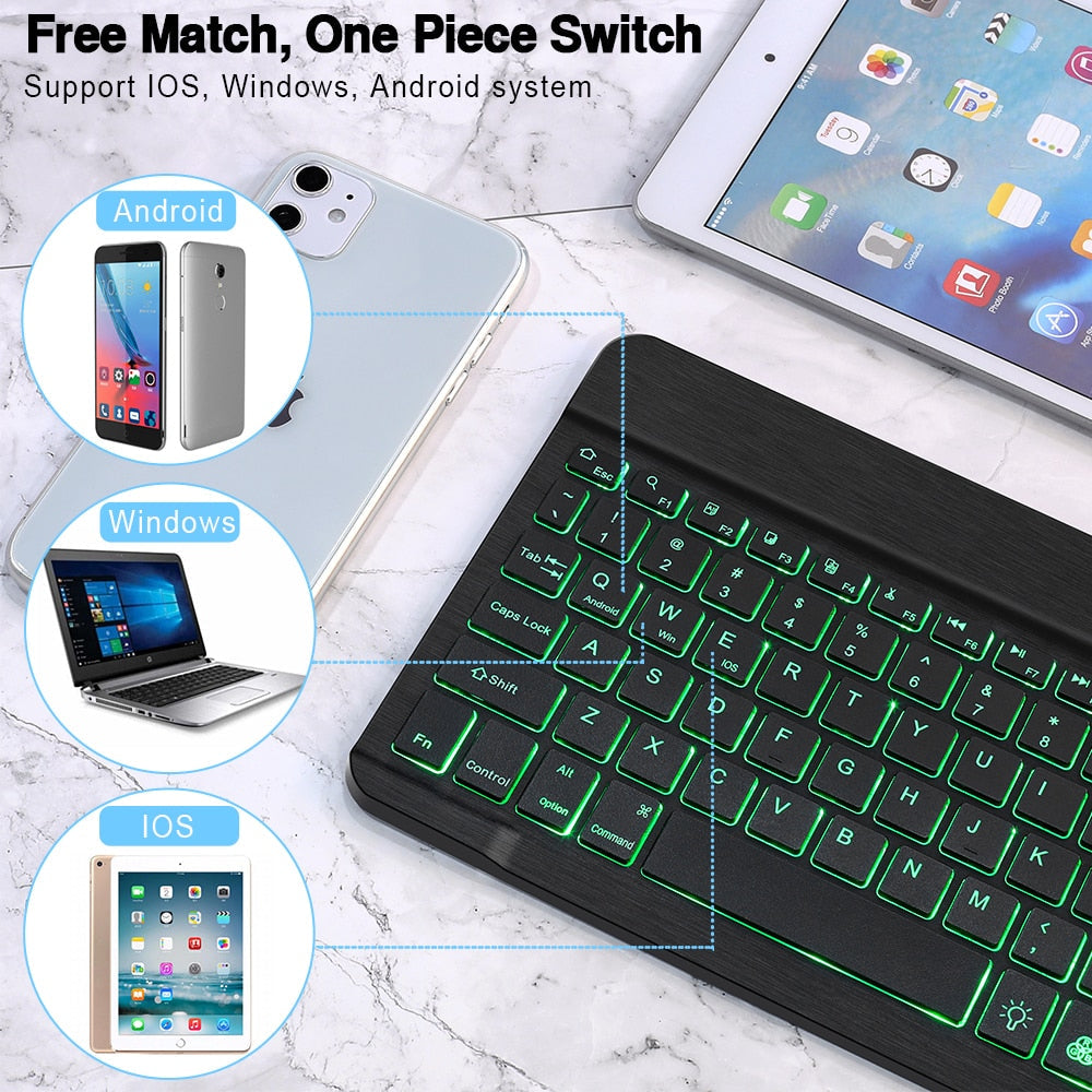 Compact Wireless Bluetooth Keyboard Mouse Combo