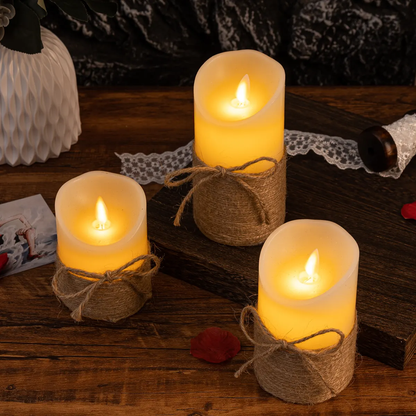 Warm LED Flameless Candles with Realistic Wax Effect