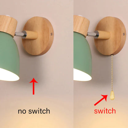Modern Wooden Swing Arm Wall Lamp