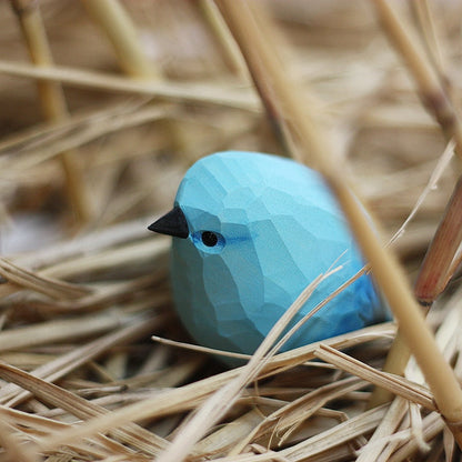 Rustic Wood Carved Bird Decorations