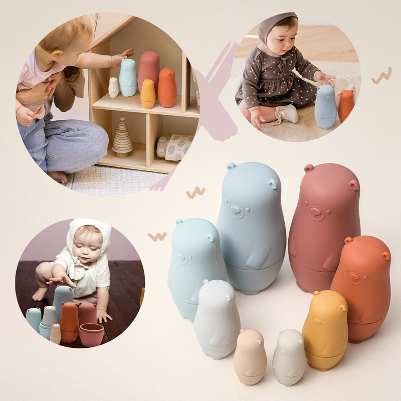 Colorful Silicone Stacking Russian Dolls