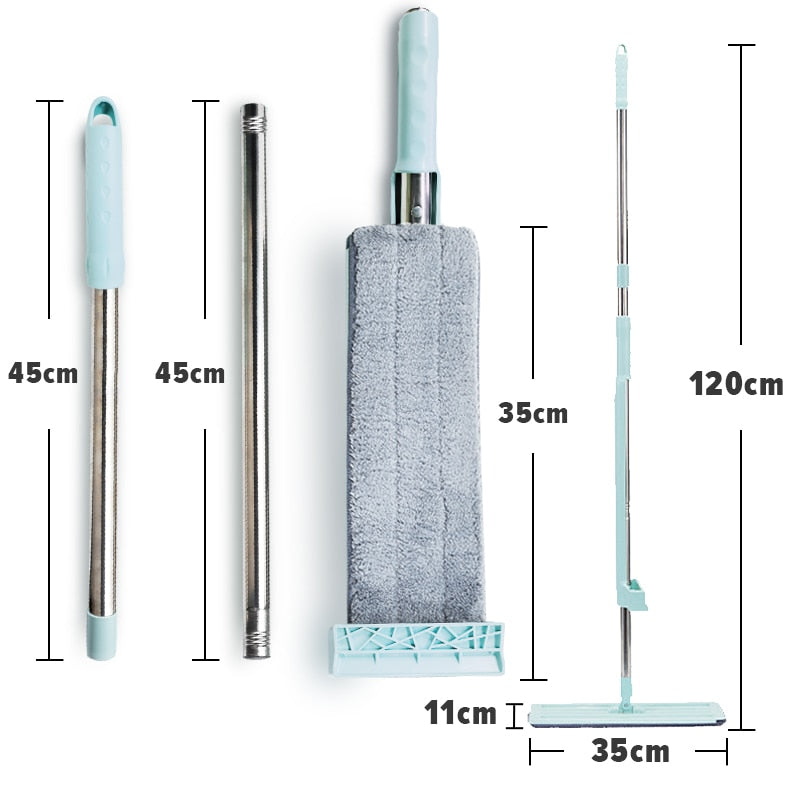 Compact Easy Mop with Twist Head and Washable Pads