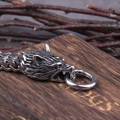 Unique Norse Wolf Cuff Bracelet