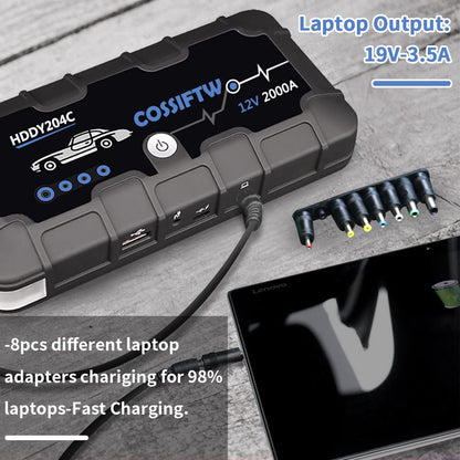 Compact 12V Car Battery Jump Starter with USB Charger
