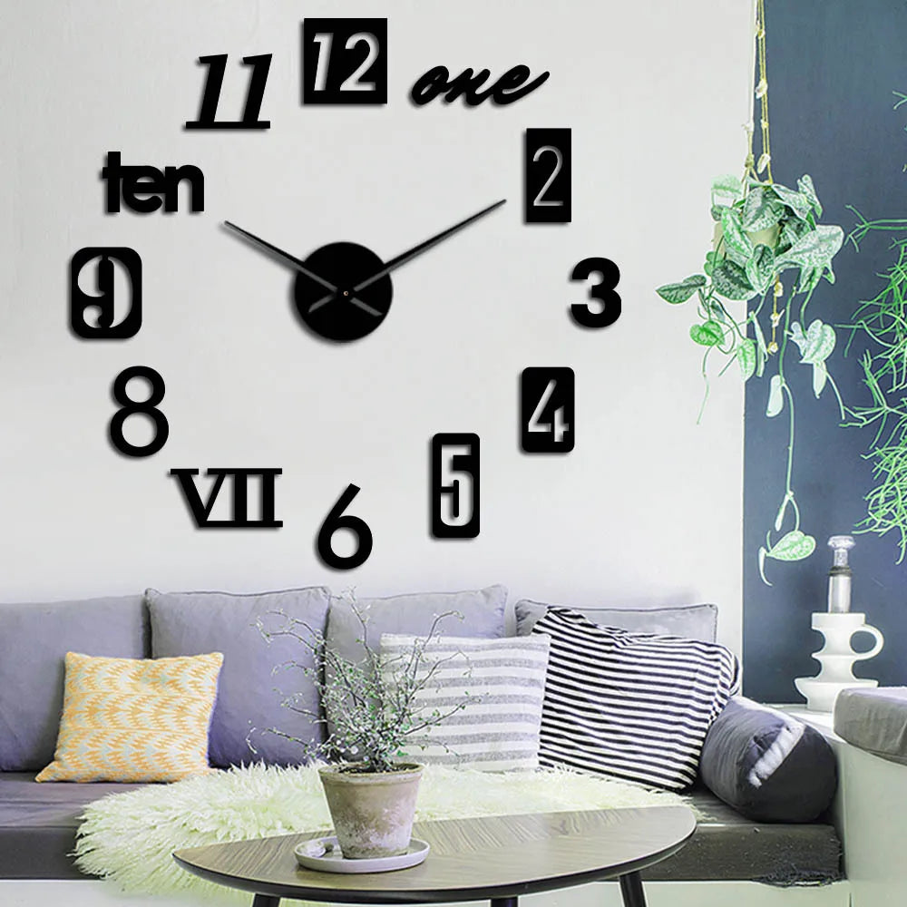 Quiet Large Wall Clock Classic Home Decor - Fesara