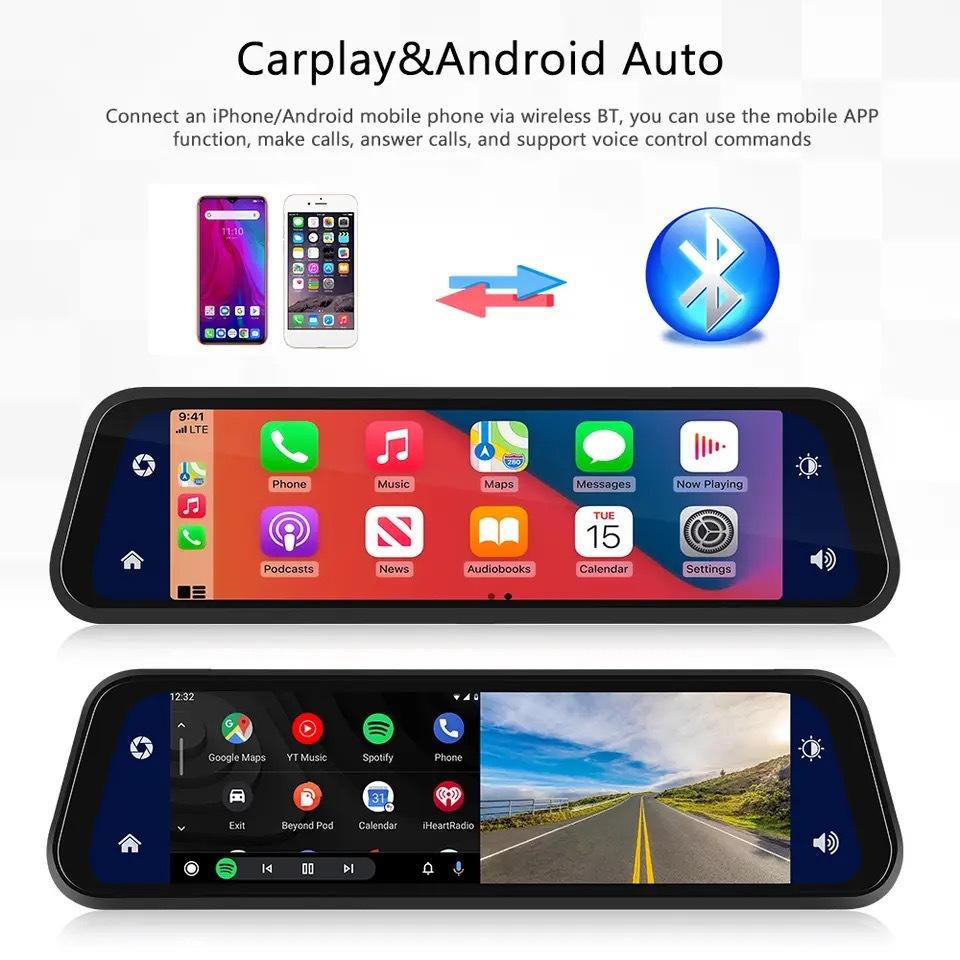 Advanced HD Car Mirror Dash Camera with Wi-Fi Connectivity