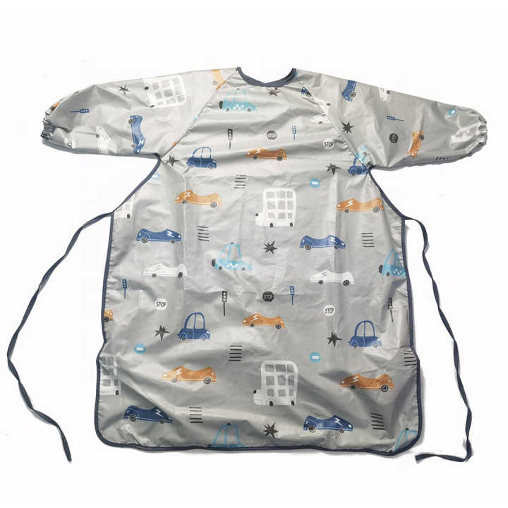 Soft Baby Bib with Sleeves - Waterproof Kids Feeding Bib