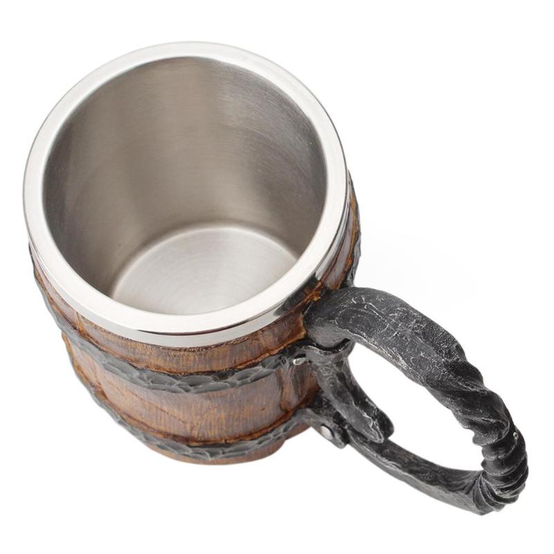 Vintage Style Wooden Metal Coffee Mug