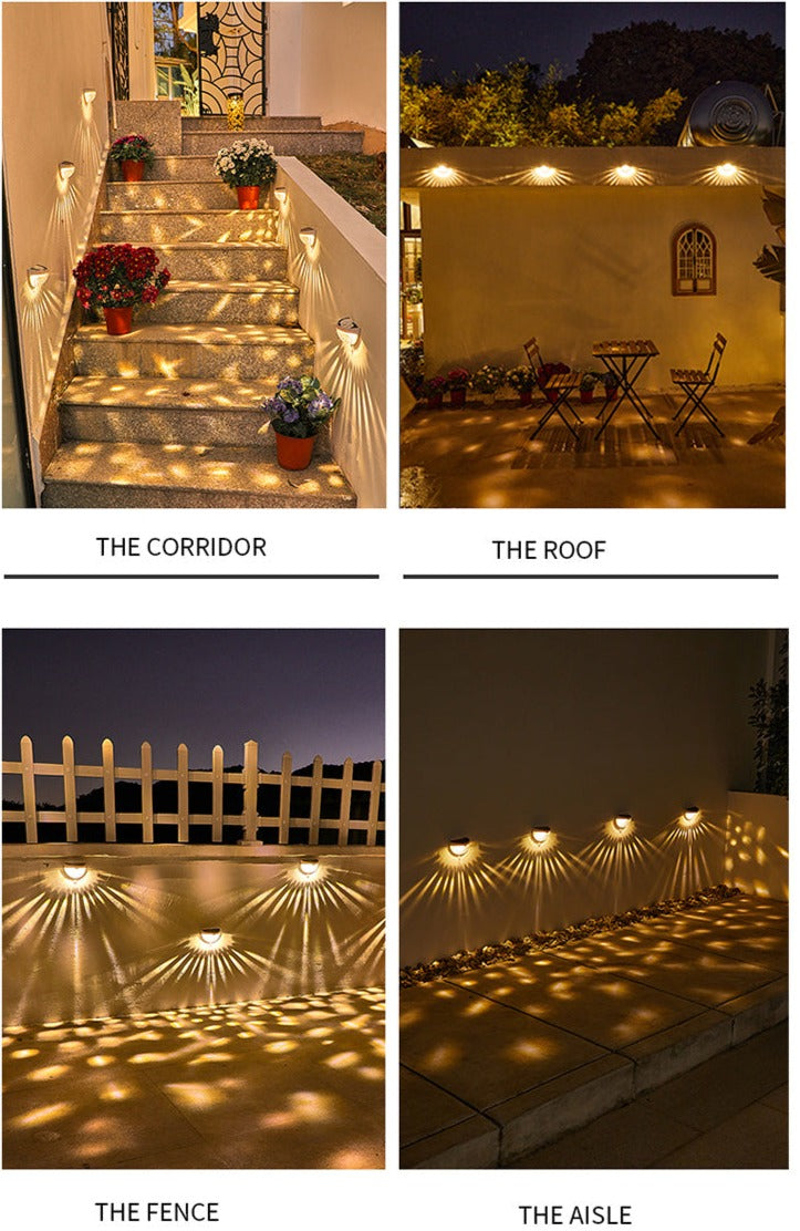 Black Outdoor Solar Wall Light with Modern Glow