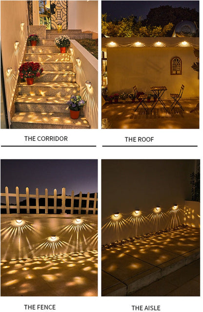 Black Outdoor Solar Wall Light with Modern Glow