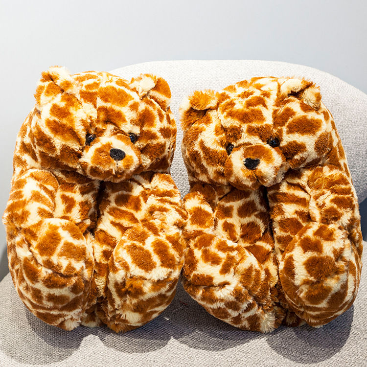 Cozy Fuzzy Bear Claw House Slippers