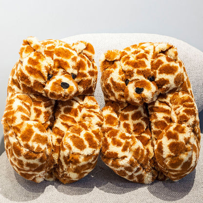 Cozy Fuzzy Bear Claw House Slippers