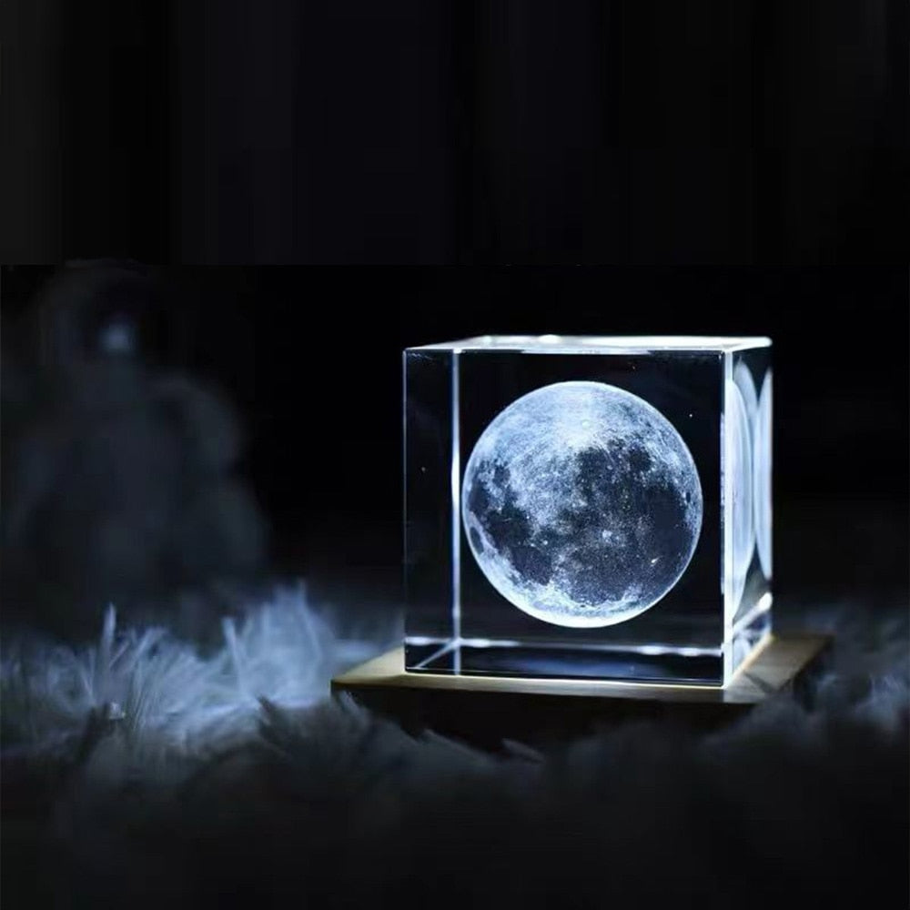 Glowing Crystal Moon LED Night Light