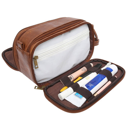 Waterproof Travel Makeup Case Leather Cosmetic Bag