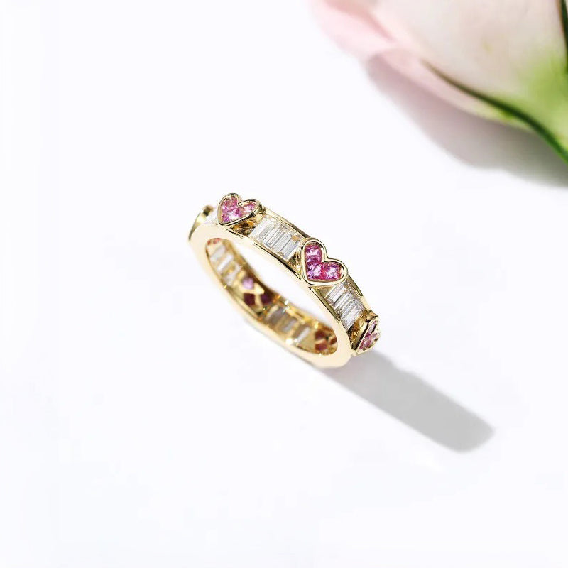 Elegant Heart Shaped Diamond Engagement Ring