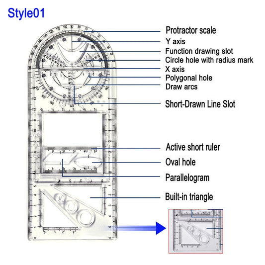 Fesara | Modern Geometric Pattern Straight Edge Ruler - Fesara