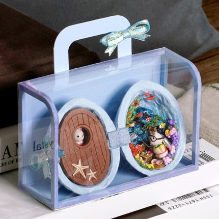 Small Handcrafted Wooden Doll House Miniature