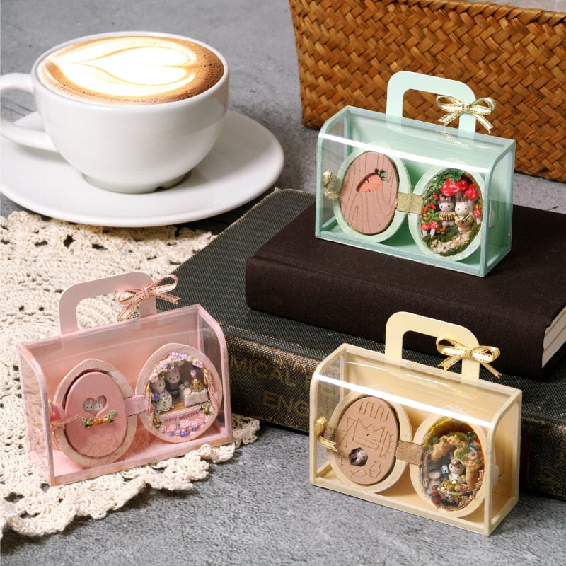 Small Handcrafted Wooden Doll House Miniature