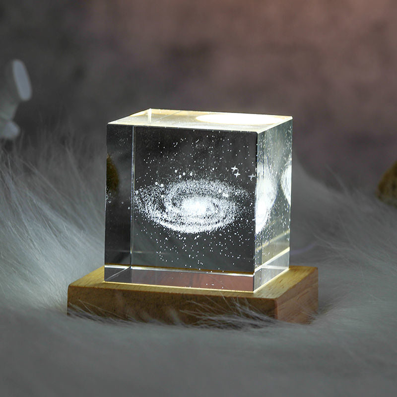 Glowing Crystal Moon LED Night Light