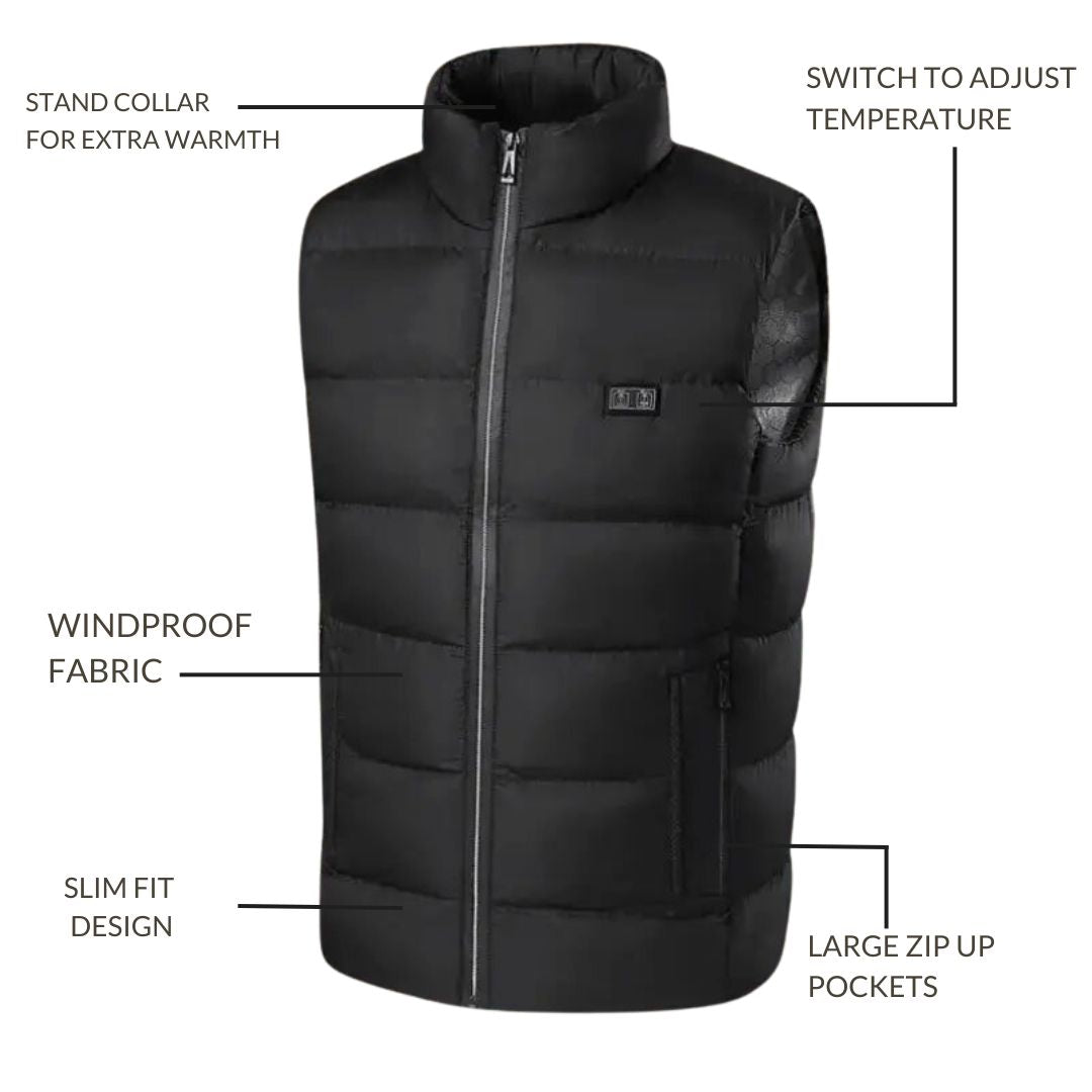 Warm Thermal Vest Adjustable Rechargeable Body Warmer