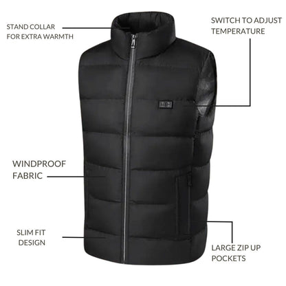 Warm Thermal Vest Adjustable Rechargeable Body Warmer