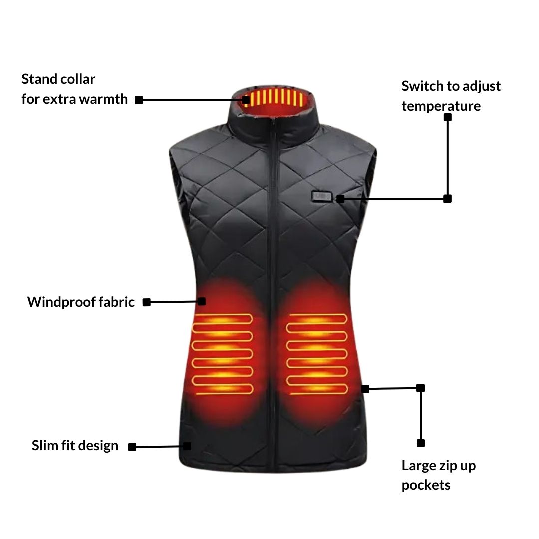 Warm Women's Electric Heated Gilet for Outdoor Wear