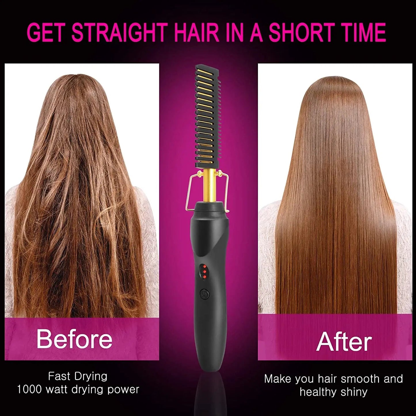HeatCraft | Hair Straightening Hot Comb – Beard & Hair Styling Tool for Men 2