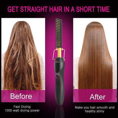 HeatCraft | Hair Straightening Hot Comb – Beard & Hair Styling Tool for Men 2