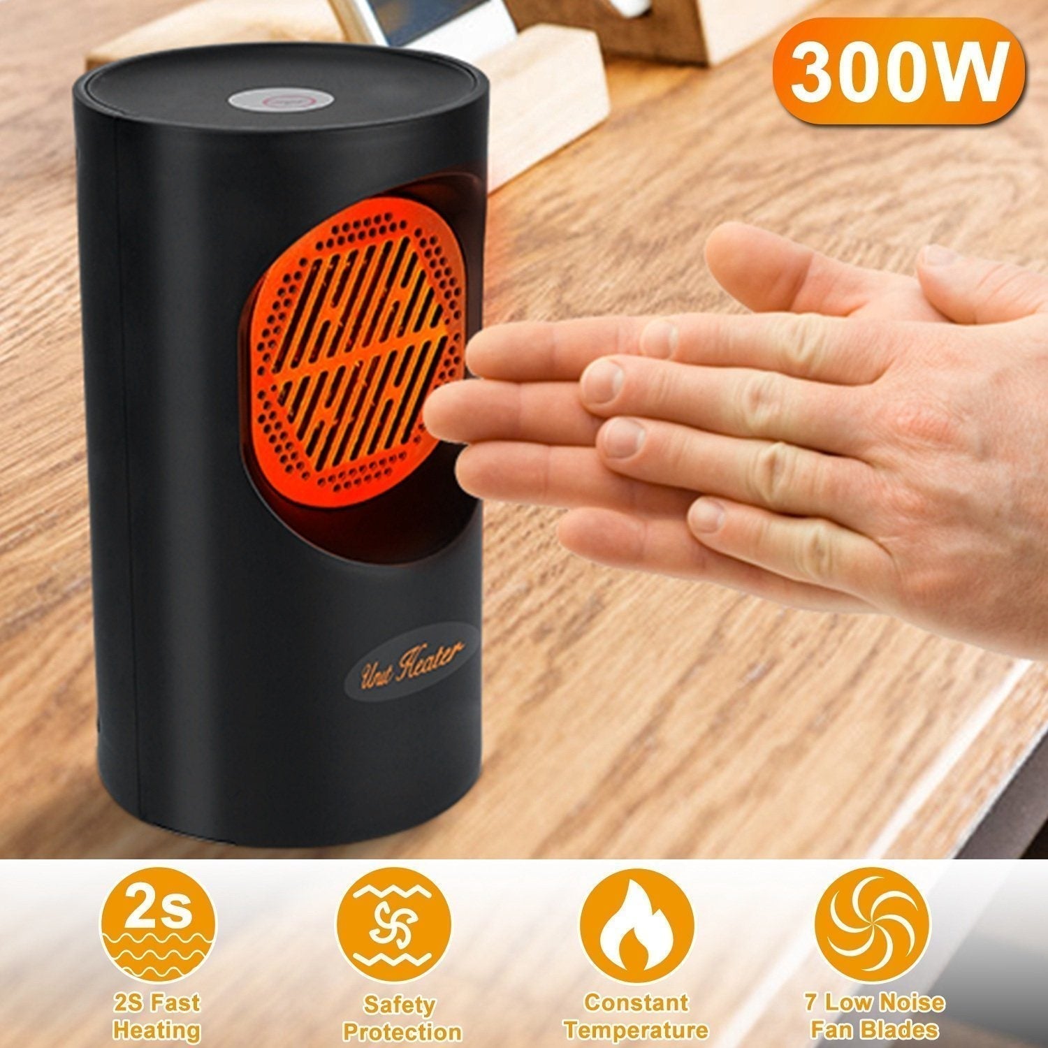 HeatWave | Compact Efficient 300W Portable Electric Heater 7