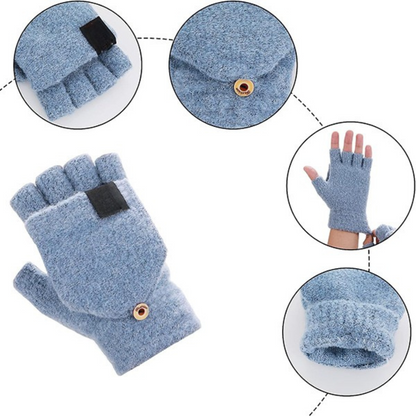 Heated Winter Knit Fingerless Gloves 4