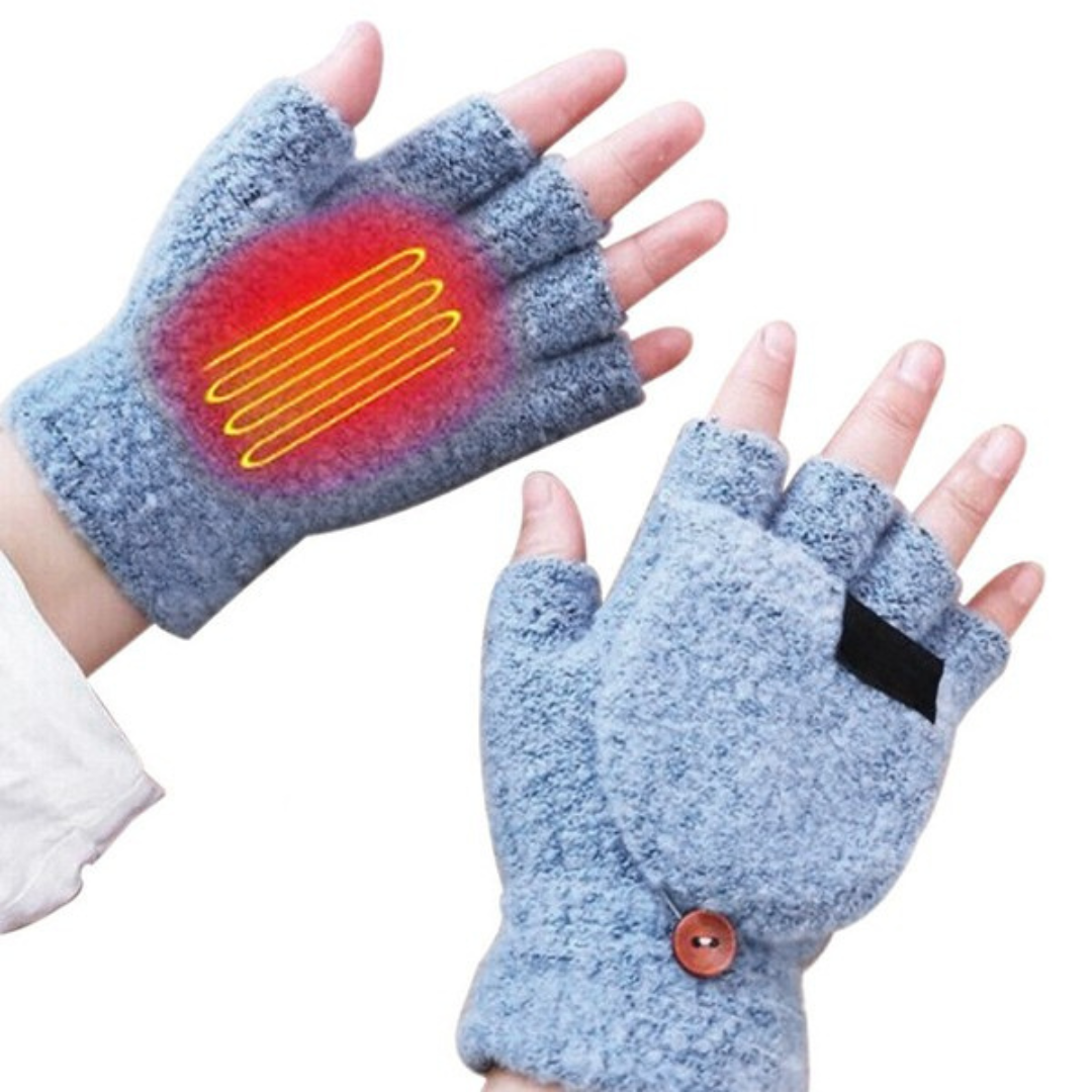 Heated Winter Knit Fingerless Gloves 5
