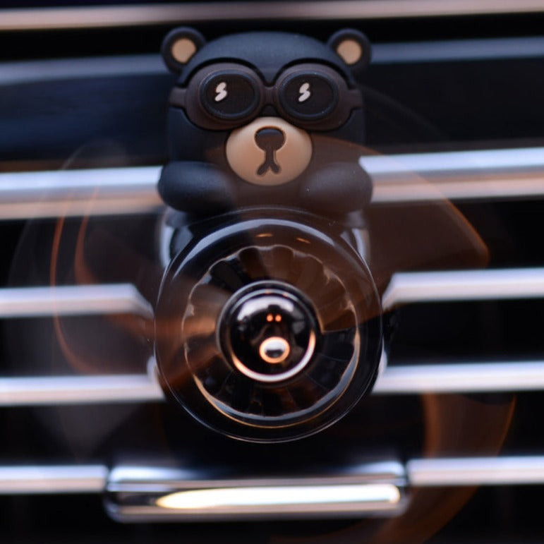 Fresh Car Air Freshener with Rotating Bear Design