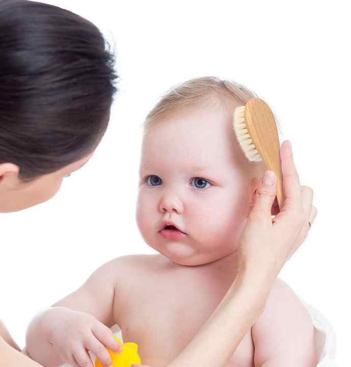 Gentle Baby Hair Brush Set - Soft Wooden Comb for Infants