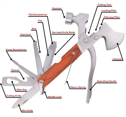 Portable Stainless Steel Camping Hammer Multi Tool