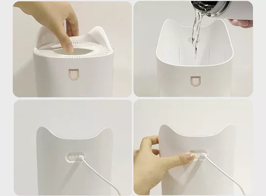 Compact Cool Mist Air Purifier White LED Humidifier