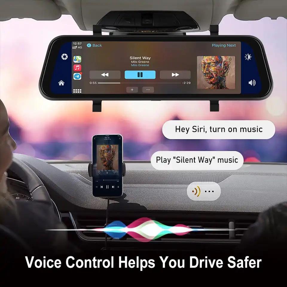 Advanced HD Car Mirror Dash Camera with Wi-Fi Connectivity