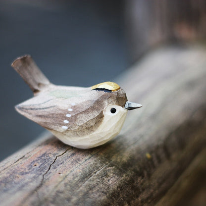 Rustic Wood Carved Bird Decorations
