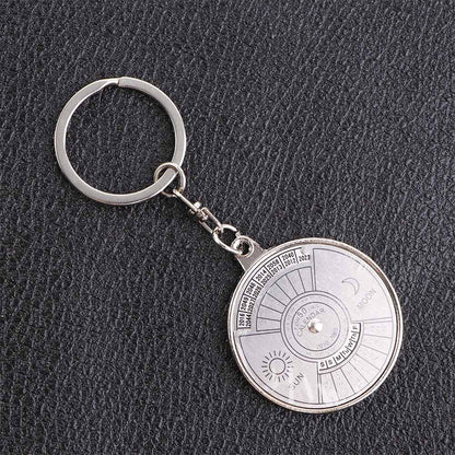 Fesara Compact Daily Mini Metal Pocket Calendar Keychain