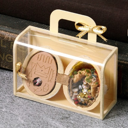Small Handcrafted Wooden Doll House Miniature