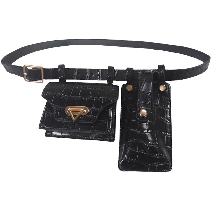 Practical Multi Pocket Leather Waist Belt Pouch