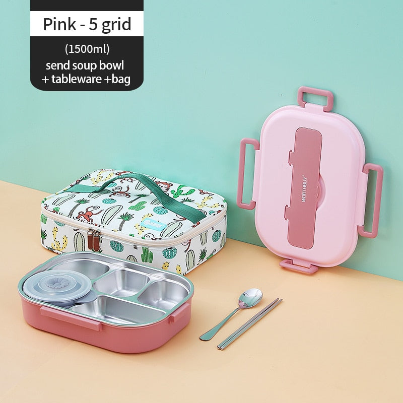 Insulated Kids Lunch Container with Multiple Compartments