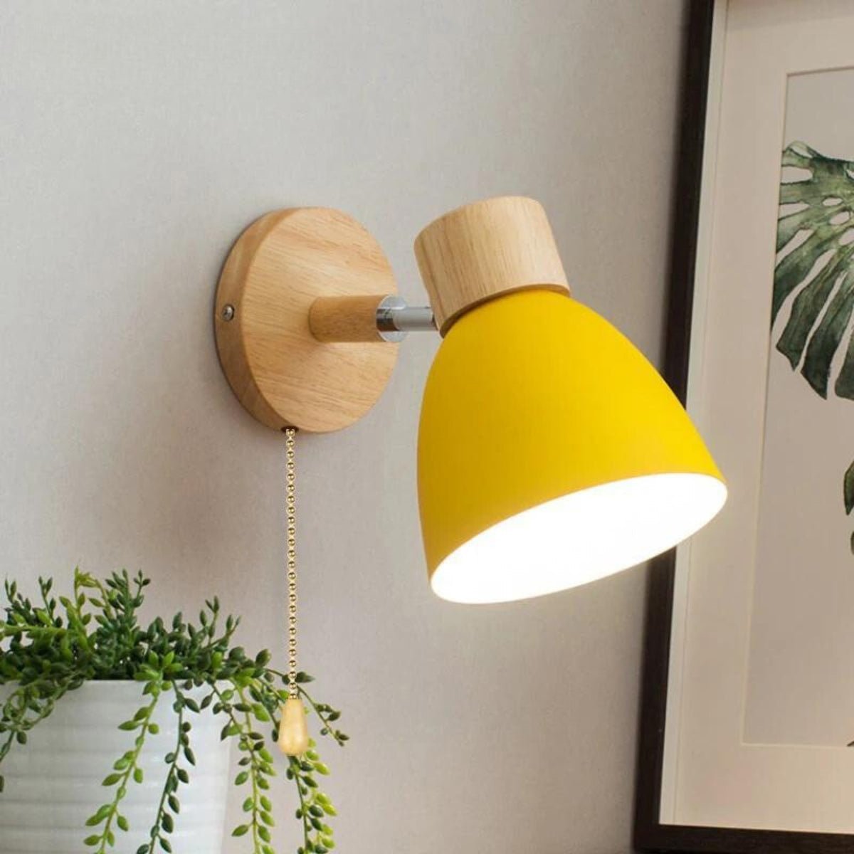 Classic Wood Wall Light - Rustic Home Lamp - Fesara