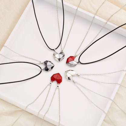 Lovely His Hers Interlocking Couple Necklace Set