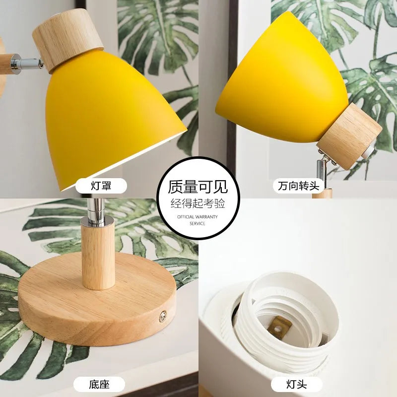 Modern Wooden Swing Arm Wall Lamp