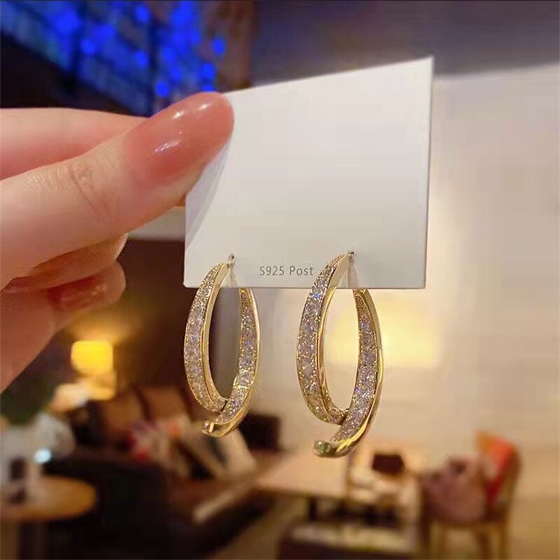 Sparkly Geometric Korean Inspired Earrings