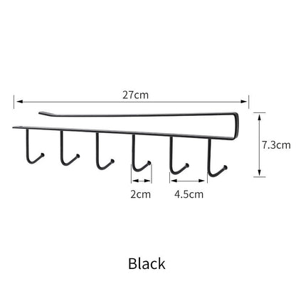 Space Saving Under Cabinet Storage Hook Rack