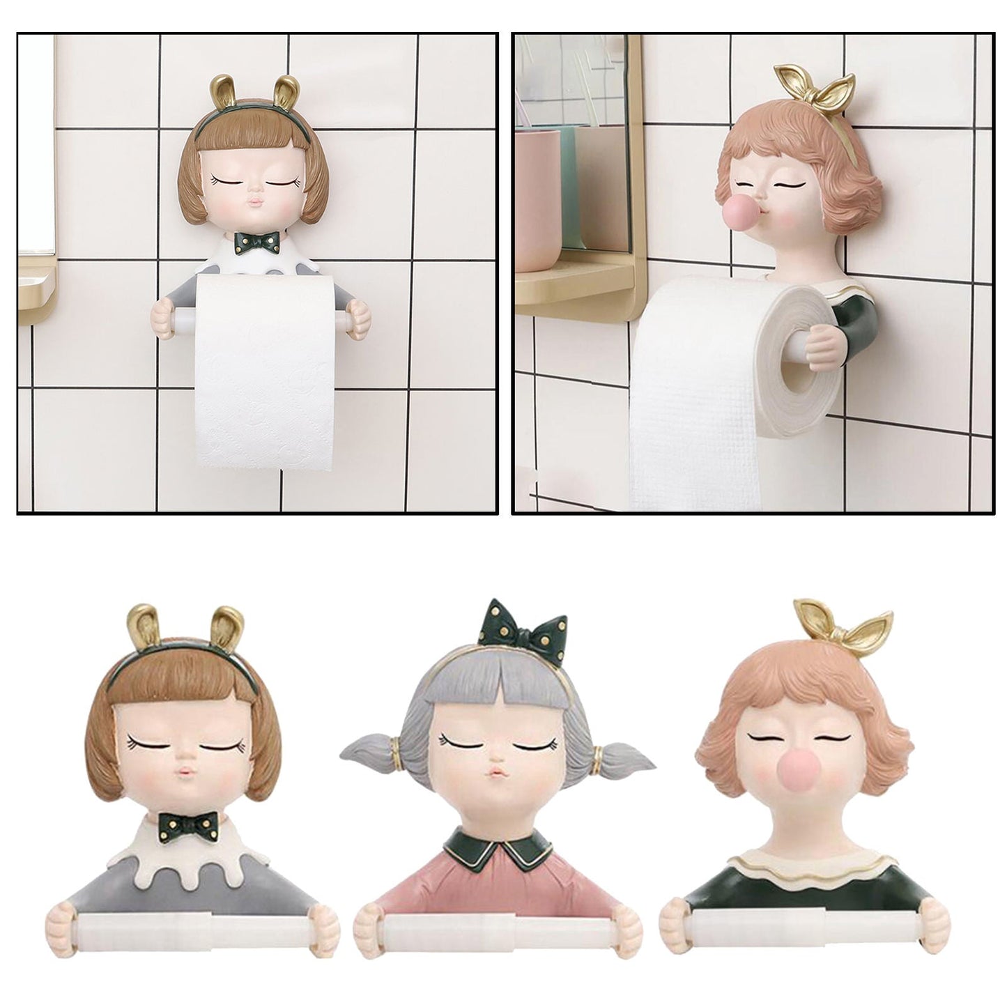Decorative Pink Bathroom Tissue Holder