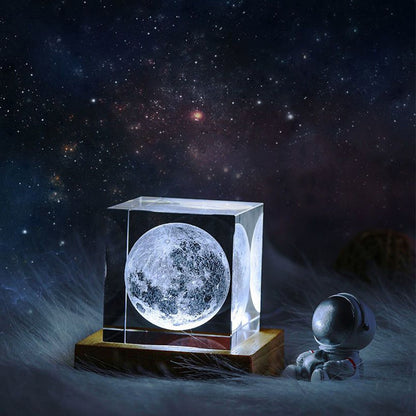 Glowing Crystal Moon LED Night Light