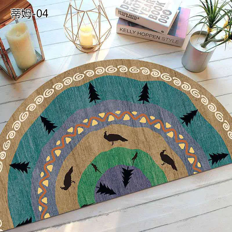 Rustic Non Slip Half Circle Door Mat