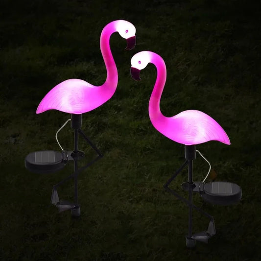 Colorful Outdoor Solar Flamingo Lamp - Fesara